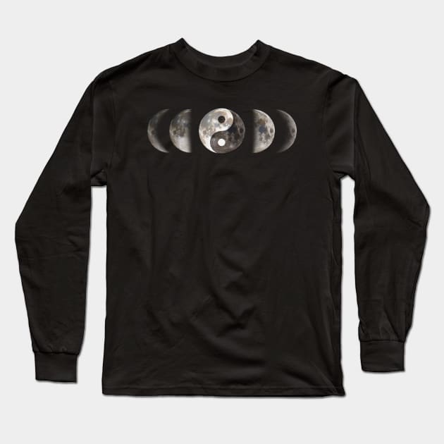 Moon Phases Balance Design Long Sleeve T-Shirt by Pikmi